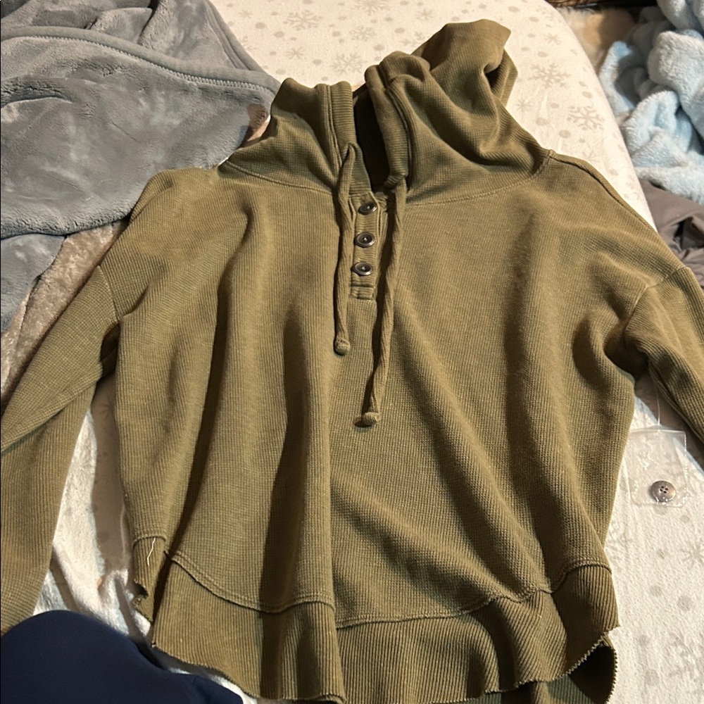 SO Olive Green Cowl Neck Sweater